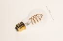 Foto 385-3: Led filament lamp E27 dimnbaar met gekrulde gloeidraad 