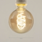 Foto 405-6: Rookkleurige led globe lamp G80; E27 5W 420lm 2200K. 3-stap dim.