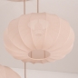 Foto 47395-27: Hanglamp in japandi stijl met drie lampionnen van beige stof