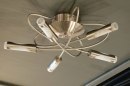 Plafondlamp 58816: modern, staal rvs, metaal, wit #12