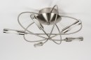 Ceiling lamp 58816: modern, stainless steel, metal, steel gray #16