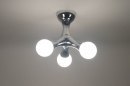 Plafondlamp 67068: modern, glas, wit opaalglas, metaal #1