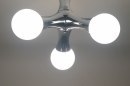 Plafondlamp 67068: modern, glas, wit opaalglas, metaal #2