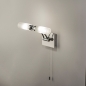Foto 68732-33: Spiegellamp voor in de badkamer van chroom met opaalglas