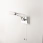 Foto 68732-34: Spiegellamp voor in de badkamer van chroom met opaalglas
