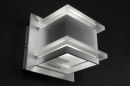 Foto 70215-1: Vierkante wandlamp van aluminium met glas 