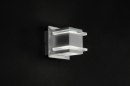 Foto 70215-2: Vierkante wandlamp van aluminium met glas 