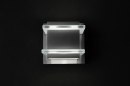 Foto 70215-3: Vierkante wandlamp van aluminium met glas 