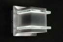 Foto 70215-9: Vierkante wandlamp van aluminium met glas 