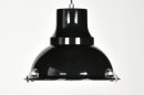 Foto 70364-10: Stoere, Industriële hanglamp in de kleur zwart uitgevoerd en retro stijl.