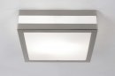 Plafondlamp 70511: modern, staal rvs, kunststof, polycarbonaat slagvast #1