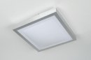 Foto 70672-4 detailfoto: Vierkante plafondlamp in aluminium en kunststof ook geschikt als badkamerlamp