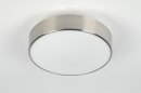 Ceiling lamp 70714: modern, glass, white opal glass, stainless steel #1