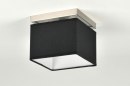 Foto 71210-4: Moderne, quadratische Deckenleuchte mit schwarzem Stoffschirm