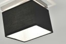 Foto 71210-6: Vierkante plafondlamp met zwarte vierkante lampenkap van stof