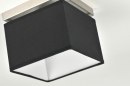 Foto 71210-7: Vierkante plafondlamp met zwarte vierkante lampenkap van stof