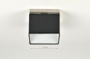 Foto 71210-8: Moderne, quadratische Deckenleuchte mit schwarzem Stoffschirm