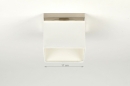 Foto 71211-16: Moderne, quadratische Deckenleuchte mit weißem Stoffschirm