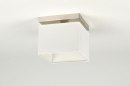 Foto 71211-4: Moderne, quadratische Deckenleuchte mit weißem Stoffschirm