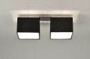Foto 71212-1: Moderne Deckenleuchte mit 2 schwarzen Stoffschirmen