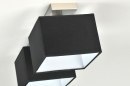 Foto 71212-8: Moderne plafondlamp voorzien van twee zwarte, stoffen kappen.