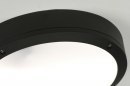 Foto 71495-6: Runde, schwarze Außenleuchte aus Aluminium und Polycarbonat