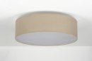 Foto 71763-3: Grote taupe plafondlamp van stof in 50 cm met diffuser