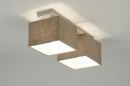 Plafondlamp 71809: modern, eigentijds klassiek, stof, taupe #1