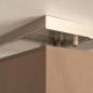 Foto 71810-10: Moderne, vierkante plafondlamp voorzien van een stoffen kap in een taupe kleur.
