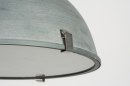 Foto 72052-9: Industriële hanglamp in betongrijs met glasplaat