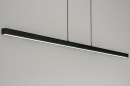 Foto 72284-2: Grote smalle led hanglamp in het zwart - 150 cm