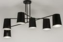 Foto 72310-1: Moderne Deckenleuchte mit 6 Lampenschirmen in trendigem mattem Schwarz