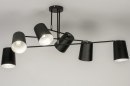 Foto 72310-2: Moderne Deckenleuchte mit 6 Lampenschirmen in trendigem mattem Schwarz