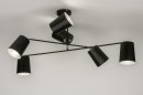 Plafondlamp 72310: modern, metaal, zwart, mat #3