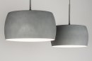 Foto 72400-3: Moderne 2-flammige Hängeleuchte aus Aluminium in betongrauer Farbe