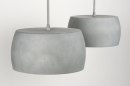Foto 72400-4: Moderne 2-flammige Hängeleuchte aus Aluminium in betongrauer Farbe