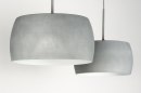 Foto 72400-7: Moderne 2-flammige Hängeleuchte aus Aluminium in betongrauer Farbe