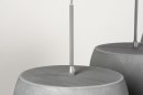 Foto 72402-10: Moderne 3-flammige Hängeleuchte aus Aluminium in betongrauer Farbe