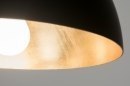 Foto 72495-11: Kleine zwarte koepellamp met gouden binnenkant