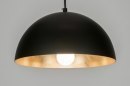 Foto 72495-4: Kleine schwarze Kuppellampe mit goldener Innenseite