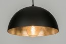 Foto 72495-5: Kleine schwarze Kuppellampe mit goldener Innenseite