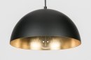 Foto 72495-9: Kleine schwarze Kuppellampe mit goldener Innenseite