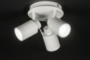 Foto 72530-12 onderaanzicht: Witte badkamer plafondlamp met drie verstelbare GU10 spots 