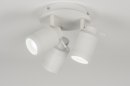 Foto 72530-3 onderaanzicht: Witte badkamer plafondlamp met drie verstelbare GU10 spots 