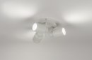 Foto 72530-4 onderaanzicht: Witte badkamer plafondlamp met drie verstelbare GU10 spots 