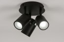 Foto 72531-3 onderaanzicht: Zwarte plafondlamp 3-lichts, ook geschikt voor in de badkamer 