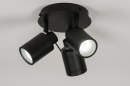 Foto 72531-4 onderaanzicht: Zwarte plafondlamp 3-lichts, ook geschikt voor in de badkamer 