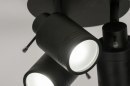 Foto 72531-7 detailfoto: Zwarte plafondlamp 3-lichts, ook geschikt voor in de badkamer 