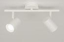 Foto 72605-4: Witte dubbele opbouwspot met ronde plafondplaat