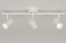 Foto 72608-2: Witte 3-lichts opbouwspot met ronde plafondplaat